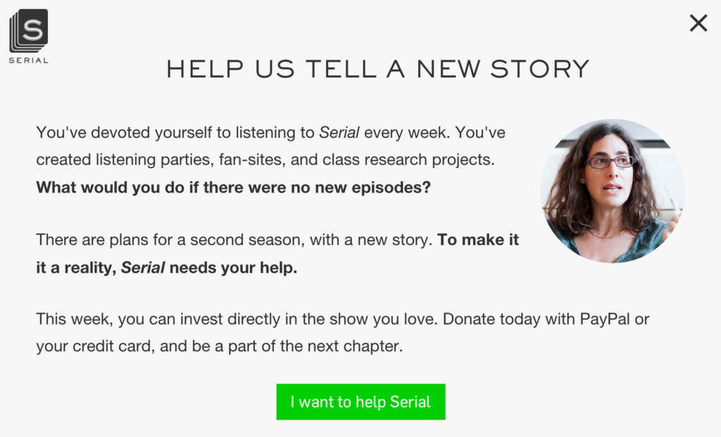 Updated: Serial podcast landing page teardown