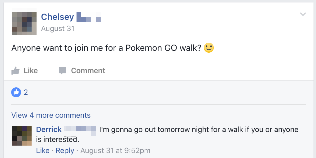 Pokemon GO players making plans to hang out