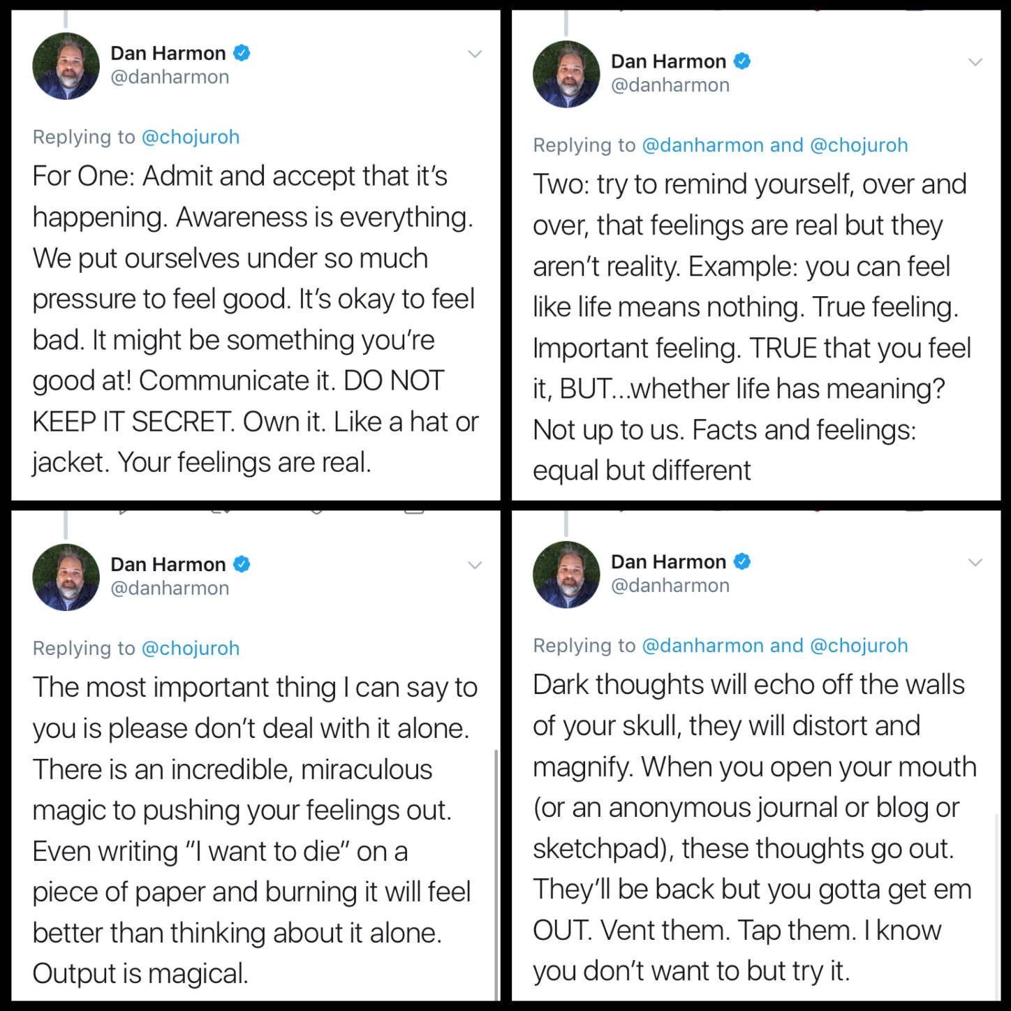 Dan Harmon tweets on depression